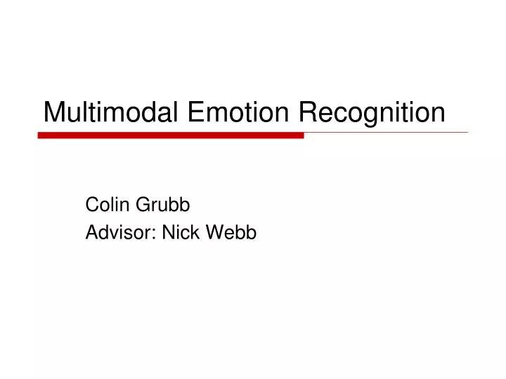 multimodal emotion recognition