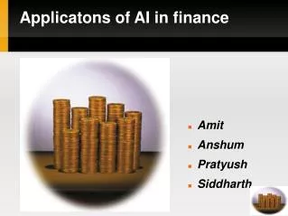 Applicatons of AI in finance