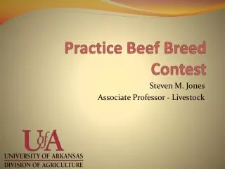 Practice Beef Breed Contest