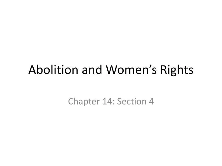 abolition and women s rights