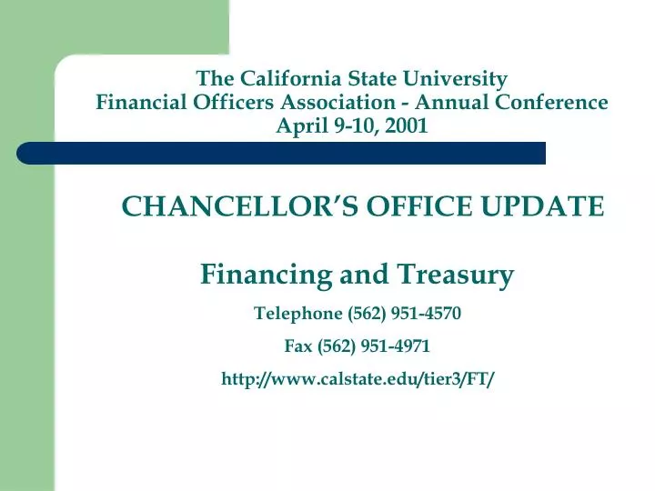 the california state university financial officers association annual conference april 9 10 2001