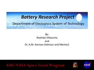 battery research project department of electronics system of technology