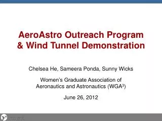 AeroAstro Outreach Program &amp; Wind Tunnel Demonstration
