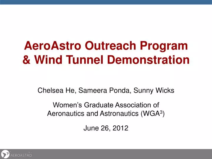 aeroastro outreach program wind tunnel demonstration