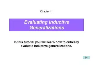 Evaluating Inductive Generalizations