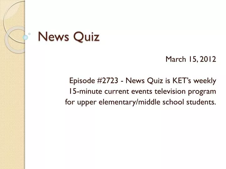 news quiz