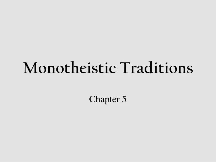 monotheistic traditions