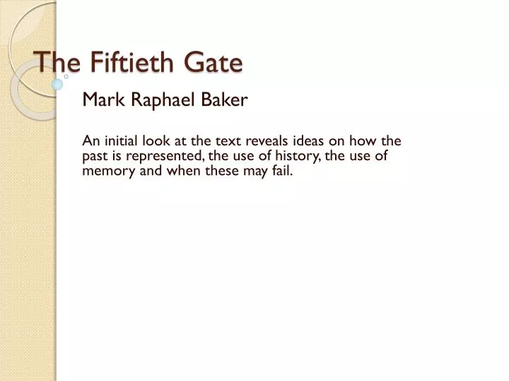 the fiftieth gate