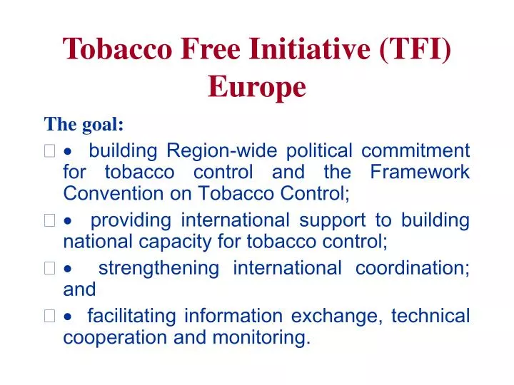 tobacco free initiative tfi europe
