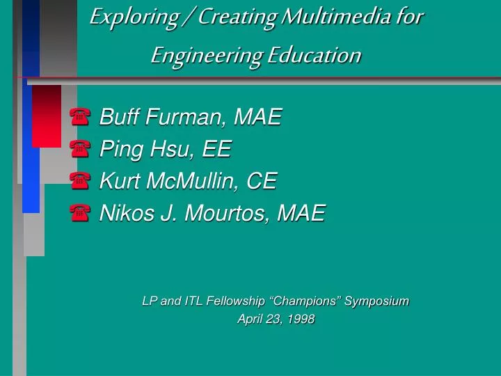 exploring creating multimedia for engineering education