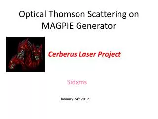 Optical Thomson Scattering on MAGPIE Generator