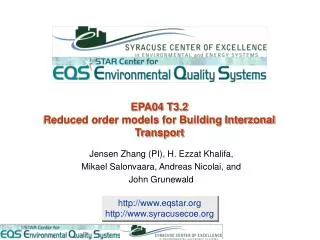 EPA04 T3.2 Reduced order models for Building Interzonal Transport