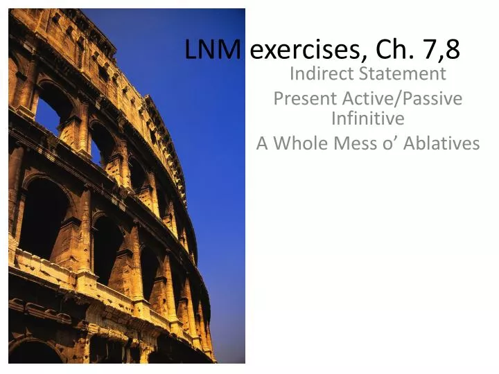 lnm exercises ch 7 8