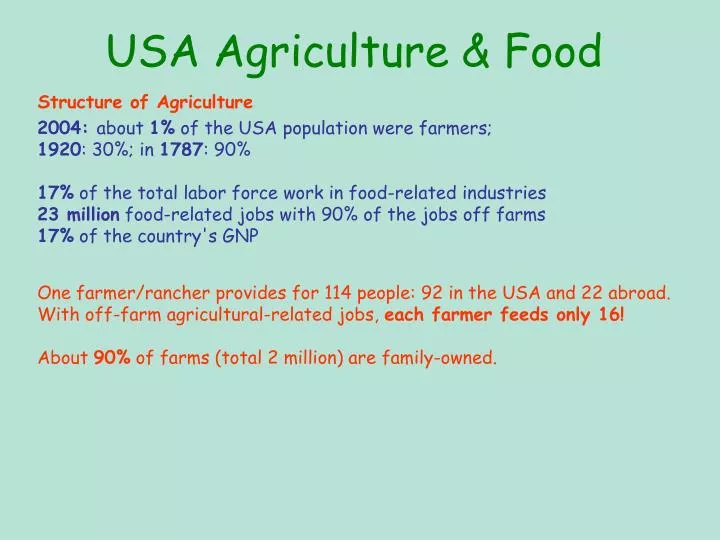 usa agriculture food