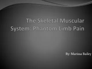 The Skeletal Muscular System: P hantom L imb Pain