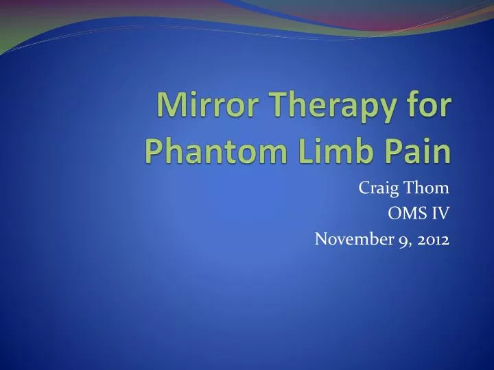 mirror therapy for phantom limb pain