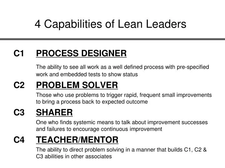 4 capabilities of lean leaders