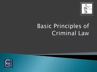 Basic Principles of Criminal Law