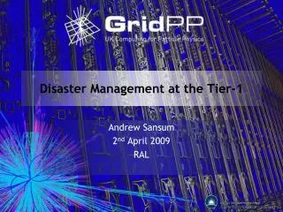 Disaster Management at the Tier-1