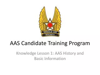 AAS Candidate Training Program