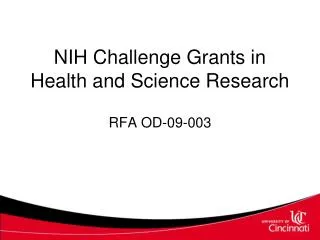 NIH Challenge Grants in Health and Science Research