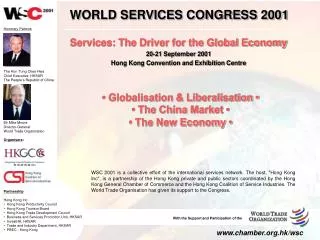 Services: The Driver for the Global Economy 20-21 September 2001