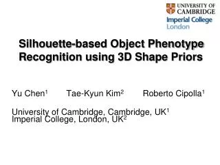 Silhouette-based Object Phenotype Recognition using 3D Shape Priors
