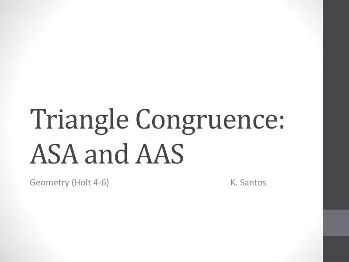 triangle congruence asa and aas