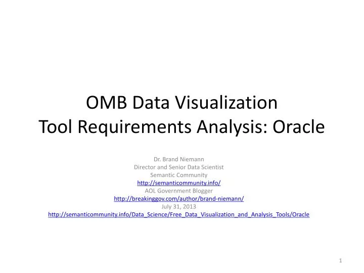 omb data visualization tool requirements analysis oracle