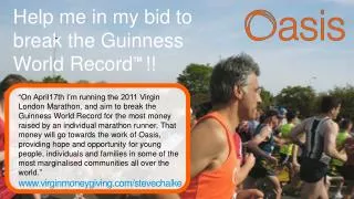 Help me in my bid to break the Guinness World Record TM !!