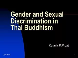 Gender and Sexual Discrimination in Thai Buddhism