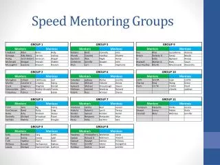 speed mentoring groups
