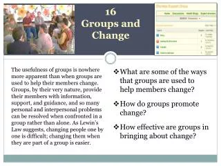 16 Groups and Change