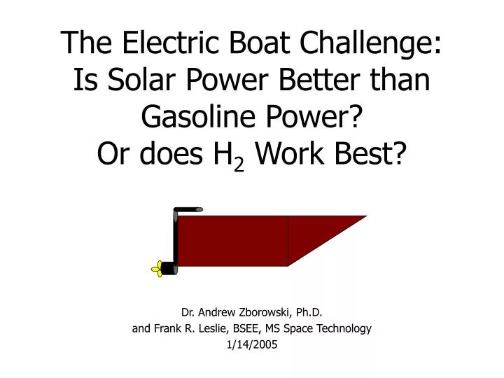 the electric boat challenge is solar power better than gasoline power or does h 2 work best