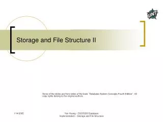Storage and File Structure II