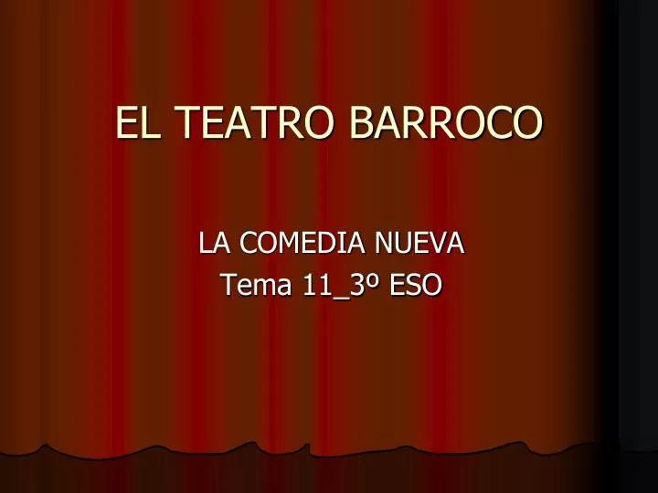 el teatro barroco