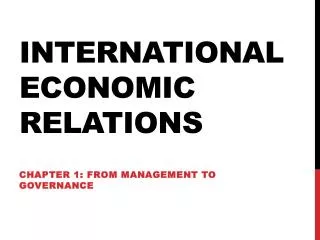 International Economic R elations