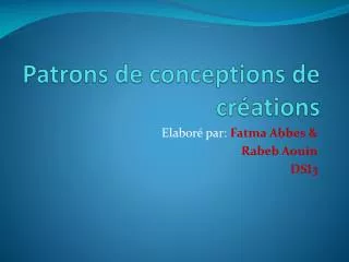 patrons de conceptions de cr ations