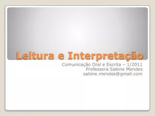 leitura e interpreta o