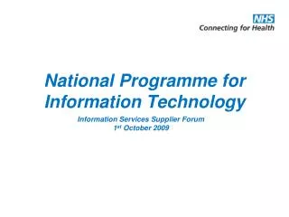 National Programme for Information Technology