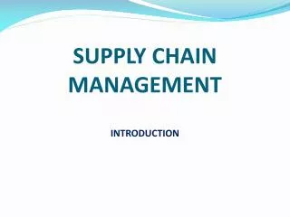 supply chain management