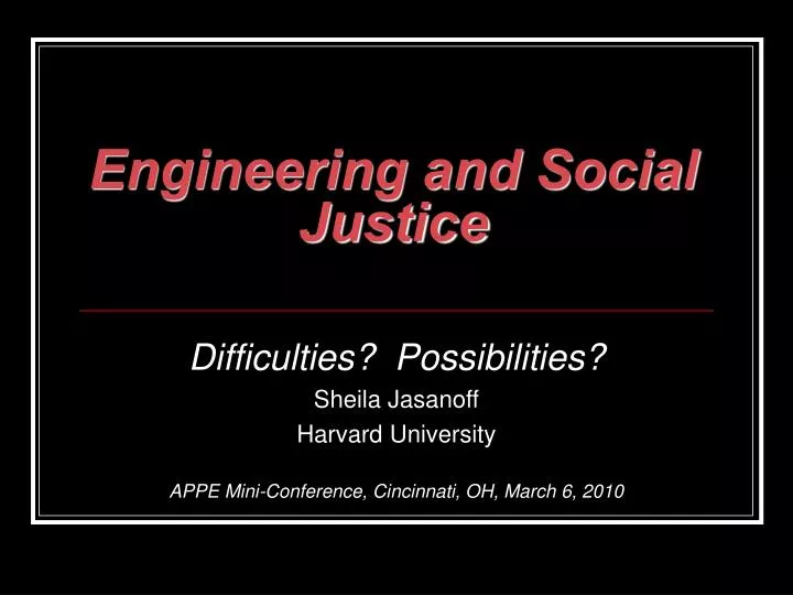 engineering and social justice