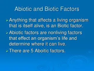 abiotic and biotic factors