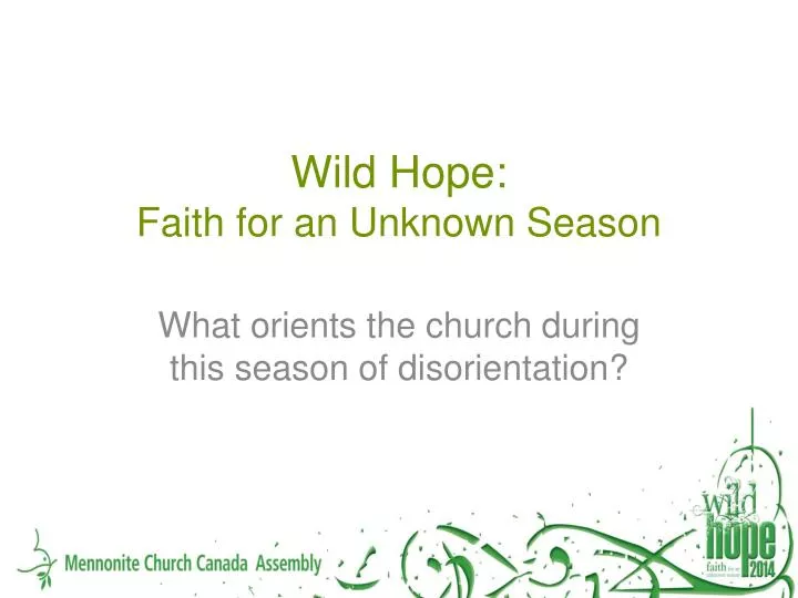 wild hope faith for an unknown season