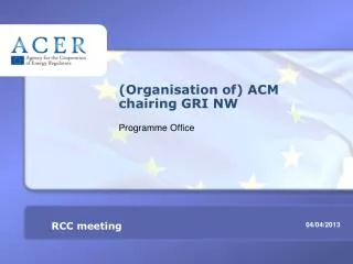 (Organisation of) ACM chairing GRI NW