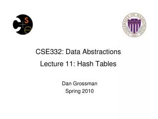 CSE332: Data Abstractions Lecture 11: Hash Tables