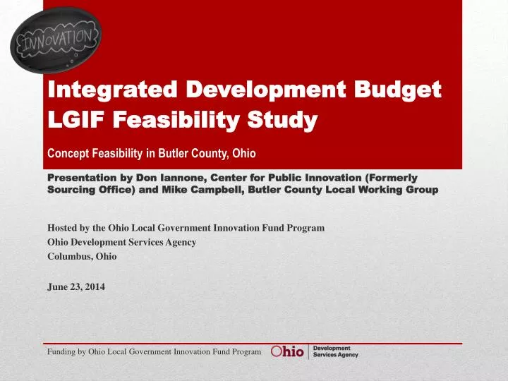 integrated development budget lgif feasibility study concept feasibility in butler county ohio