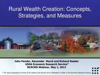 Rural Wealth Creation: Concepts, Strategies, and Measures