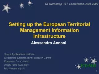 Setting up the European Territorial Management Information Infrastructure