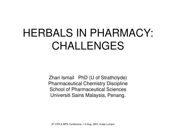 herbals in pharmacy challenges